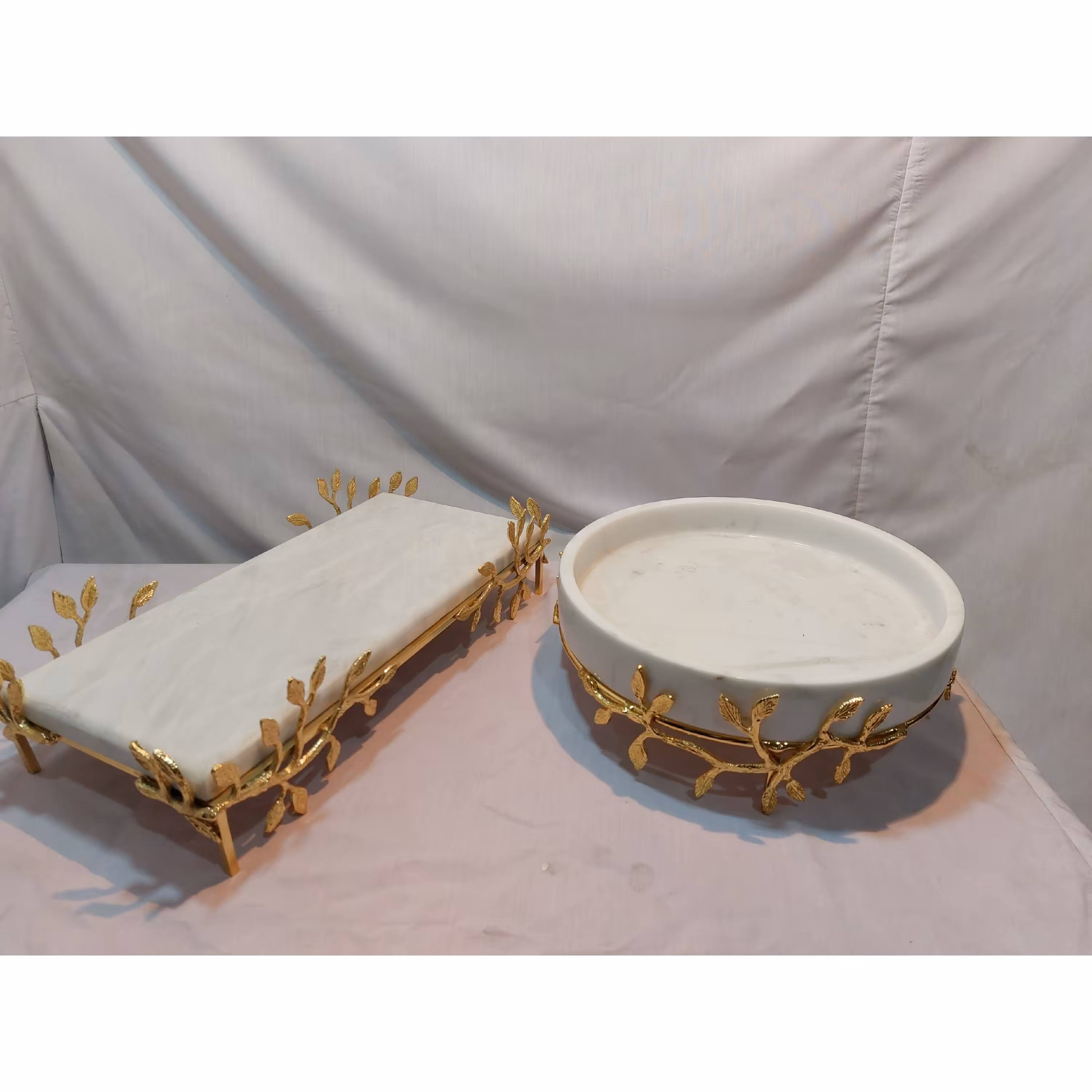 استند گل برگی برنجی وسنگ طبیعی