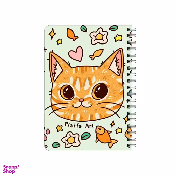 دفترچه یادداشت بامبیلیپ مدل چوبی طرح گربه و ماهی و گل کد 3212466