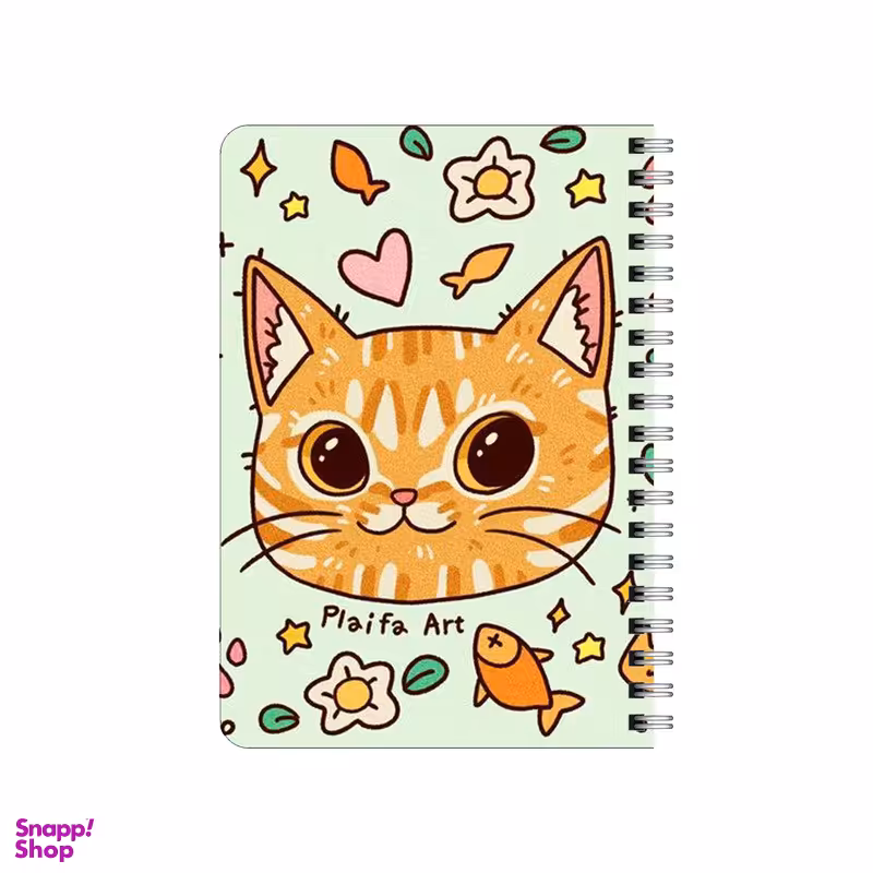 دفترچه یادداشت بامبیلیپ مدل چوبی طرح گربه و ماهی و گل کد 3212466