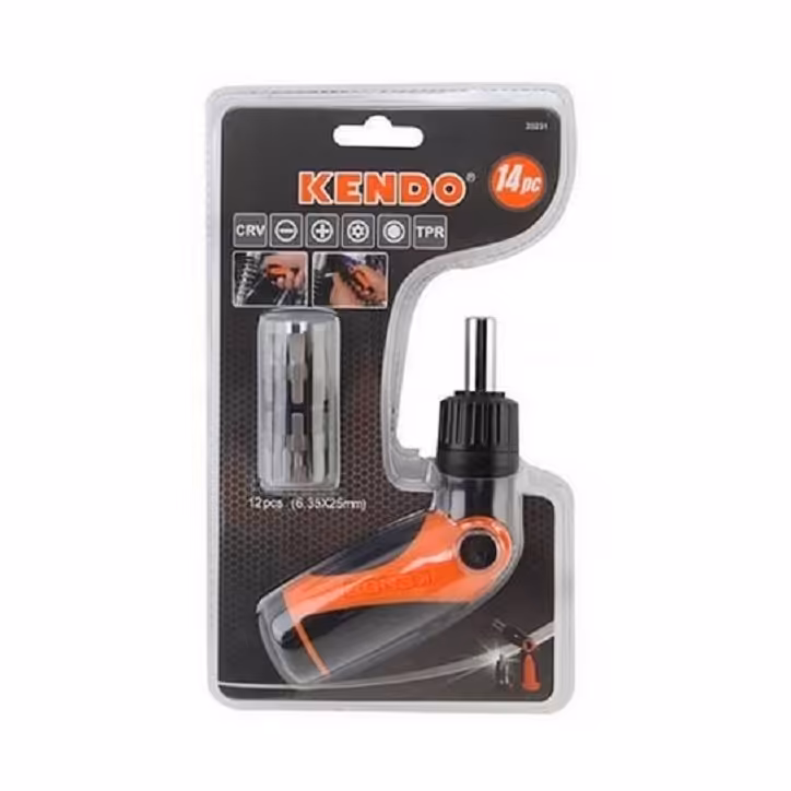 ست پیچ گوشتی جغجغه ای کیندو مدل 20231 بسته 14 عددی