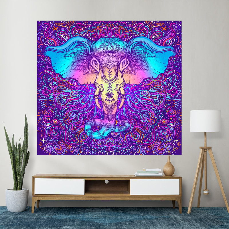 پوستر پارچه ای فیانی طرح بکدراپ Elephant کد F06