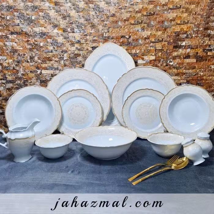 سرویس چینی پردیس طرح باراد 102 پارچه کد 825