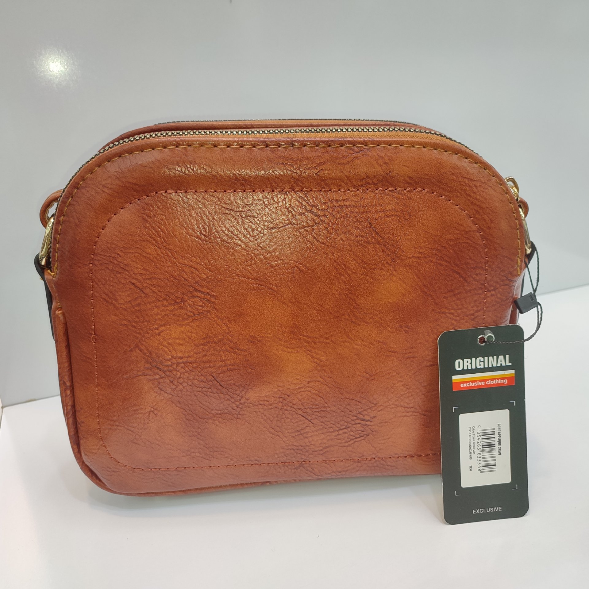 کیف پاسپورتی با پارچه تسلا 2زیپ سه خانه با زیپ طلایی