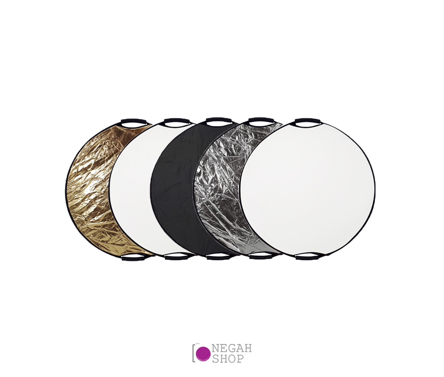 رفلکتور عکاسی پنج کاره 110 سانت دسته دار