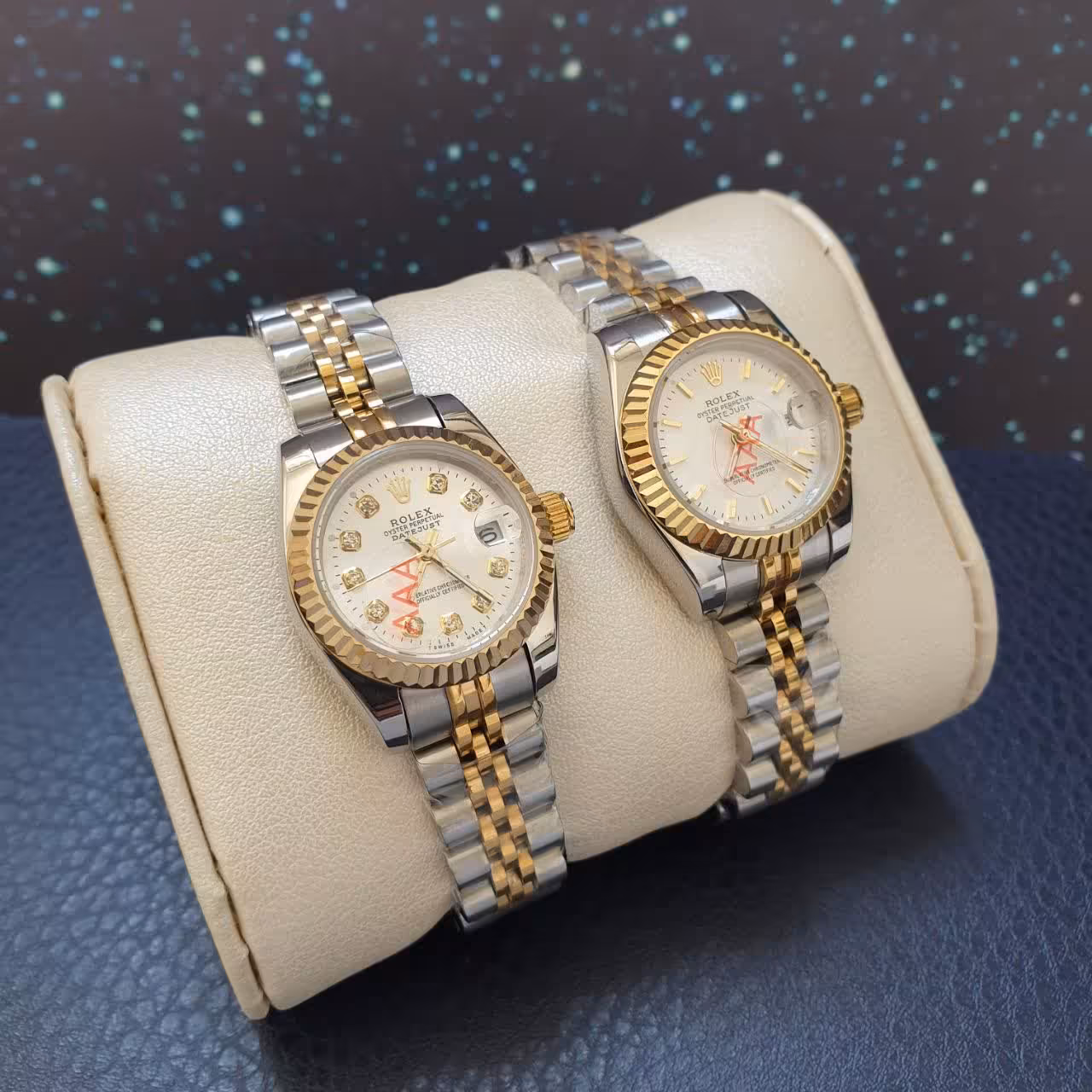 ساعت مچی زنانه رولکس مدل مشهور دیت جاست دورقاب طلایی رنگ ROLEX DATEJUST 