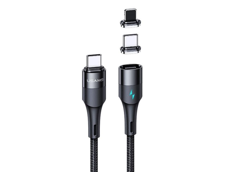 کابل آهنربایی تایپ سی به لایتنینگ تایپ سی سریع یوسامز Usams US-SJ495 U66 Type-C to Lightning Type-C Cable 1.2m