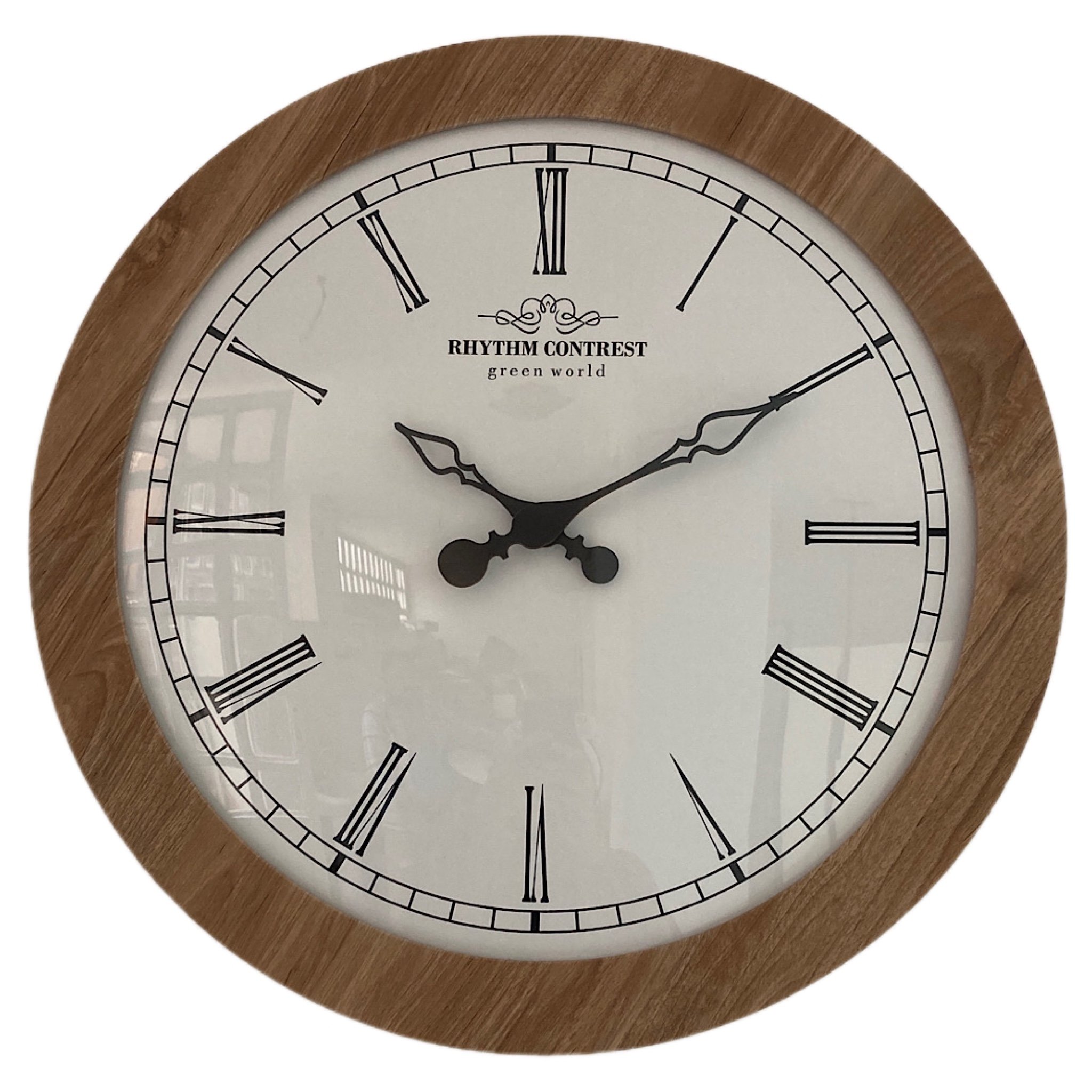 ساعت دیواری صفحه گرد قاب چوبی نسکافه ای قطر 50 سانتی متر