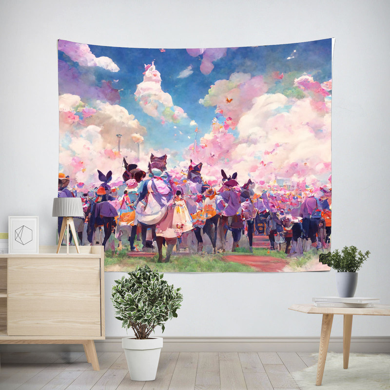 پوستر پارچه ای طرح تپستری نقاشی کد N03