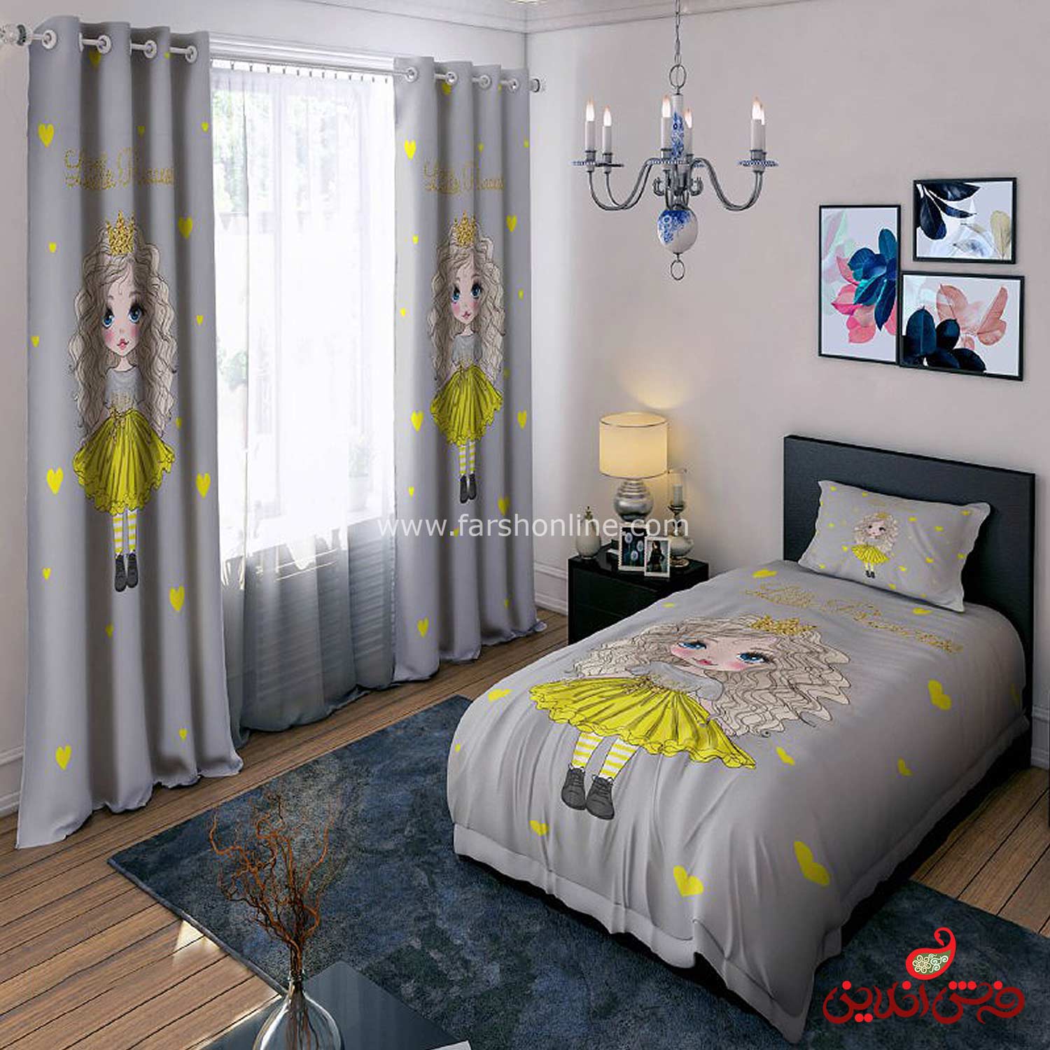 روتختی دختر مو طلایی با دامن زرد کد 15371