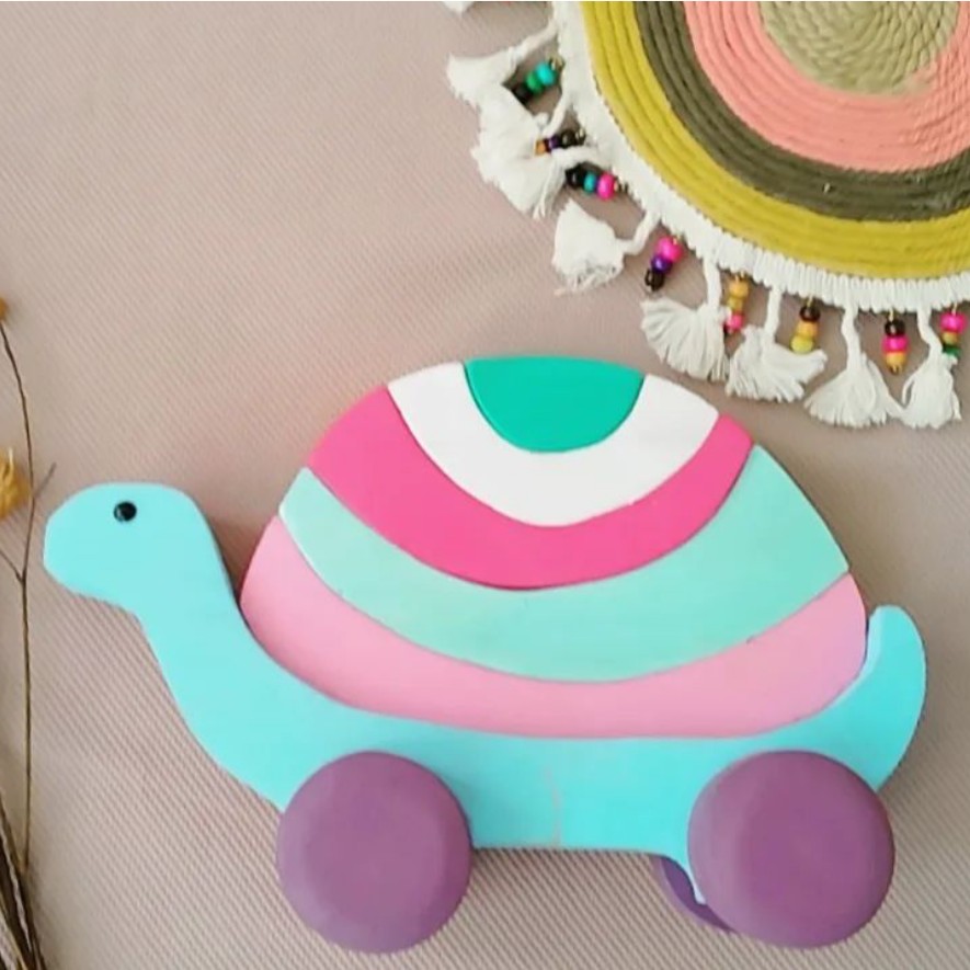 لاک پشت پازل متحرک از جنس چوب روس