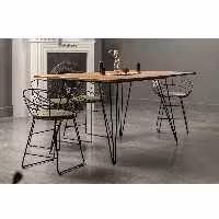 میز ناهارخوری 4 نفره سان هوم رویه چوبی پایه مشکی مدل W1201S