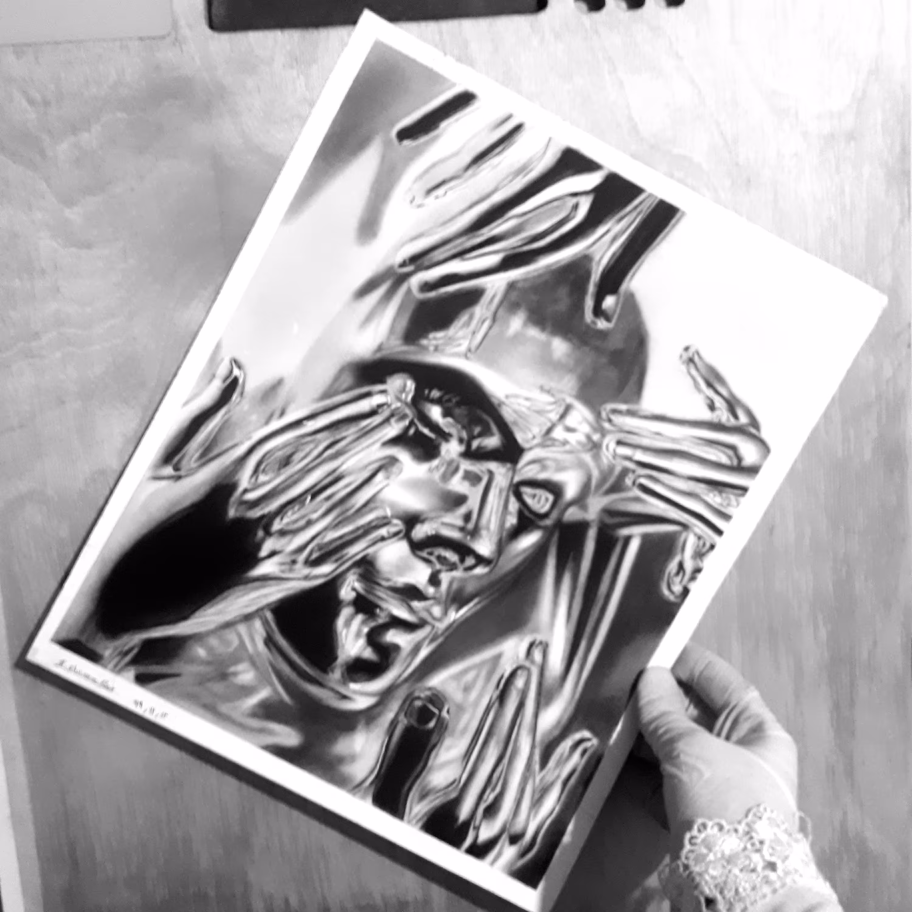  تابلو دکوراتیو سیاه قلم قابل سفارش با طرح دلخواه سایز a3