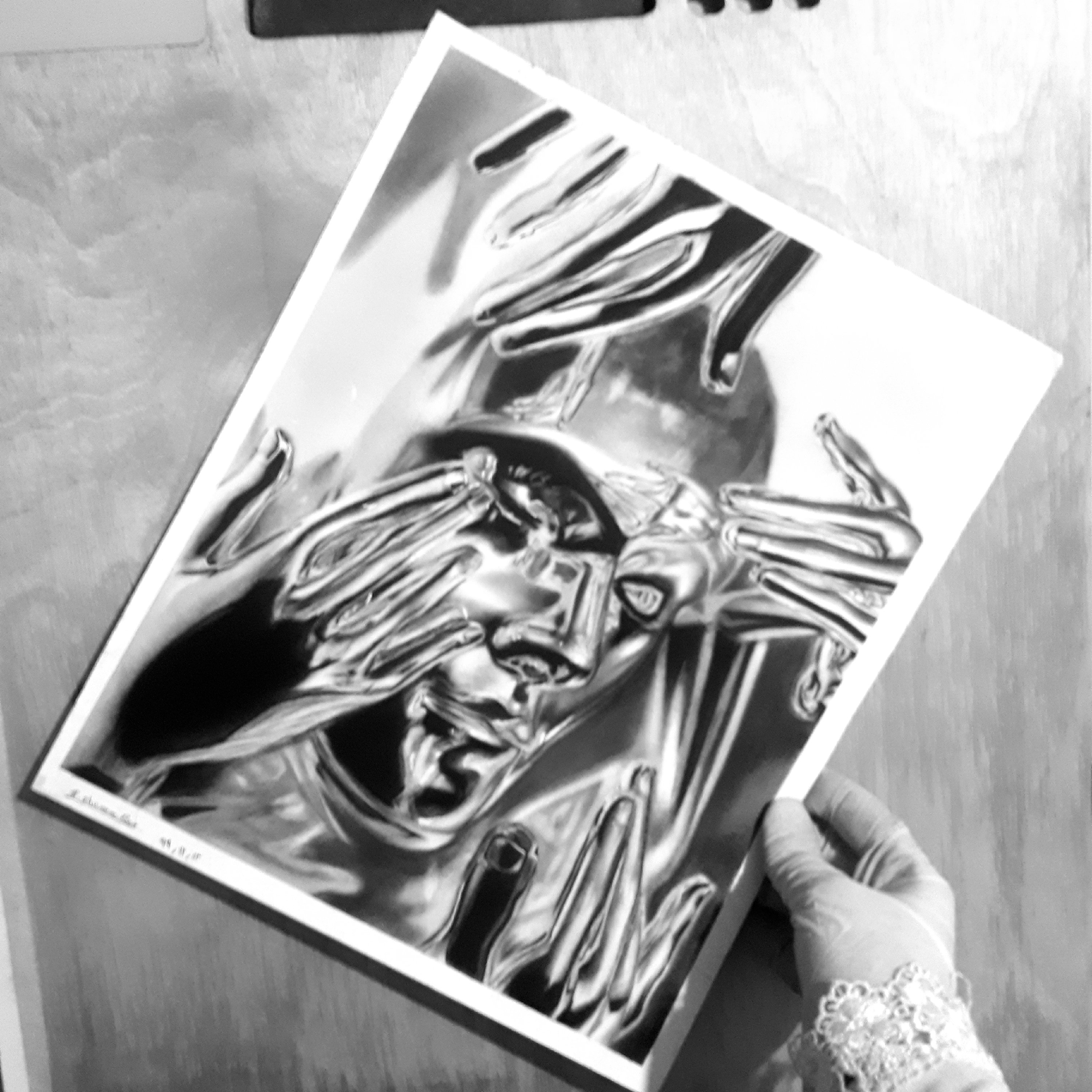 تابلو دکوراتیو سیاه قلم قابل سفارش با طرح دلخواه سایز a3