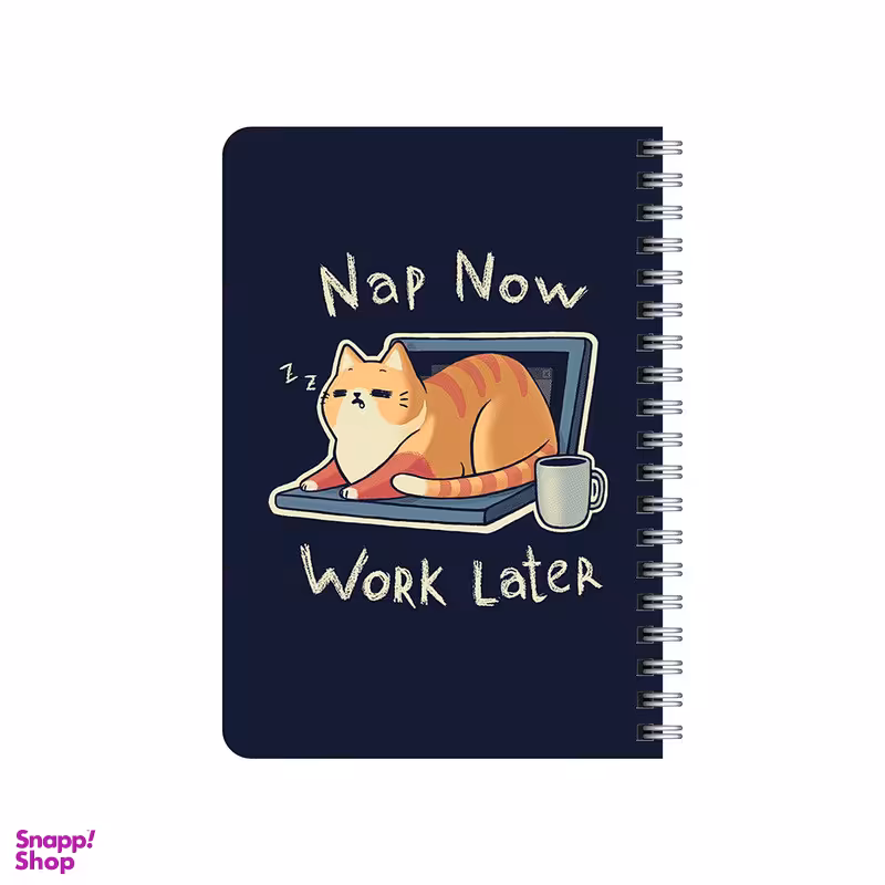 دفترچه یادداشت بامبیلیپ مدل چوبی طرح گربه تنبل کم کار کد 0106713