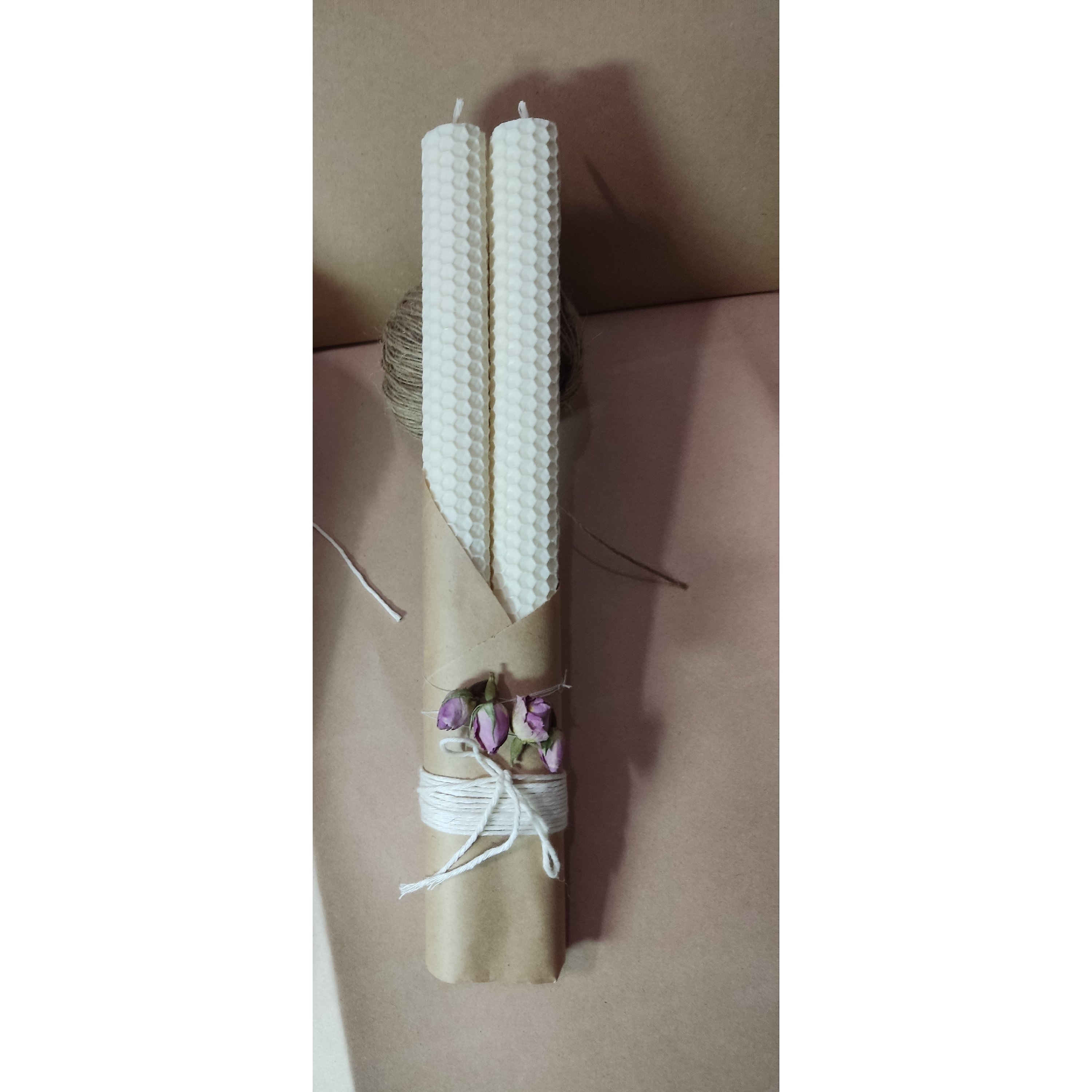 بسته دوتایی شمع موم عسلی