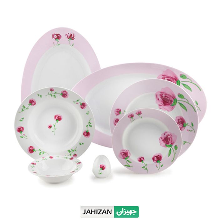 سرویس چینی زرین 28پارچه پینک رز سری ایتالیا