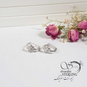 گوشواره نقره مدل گل پنج پر