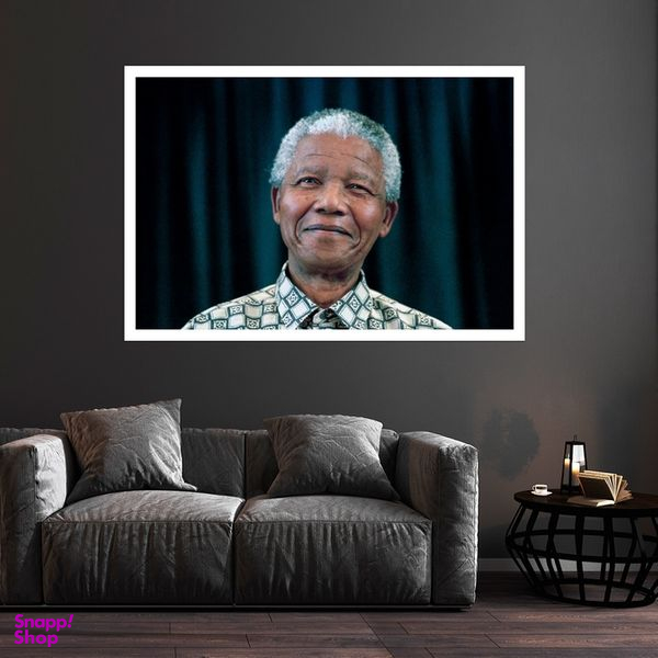 تابلو بکلیت طرح مشاهیر جهان نلسون ماندلا مدل قاب شاسی W-s9853