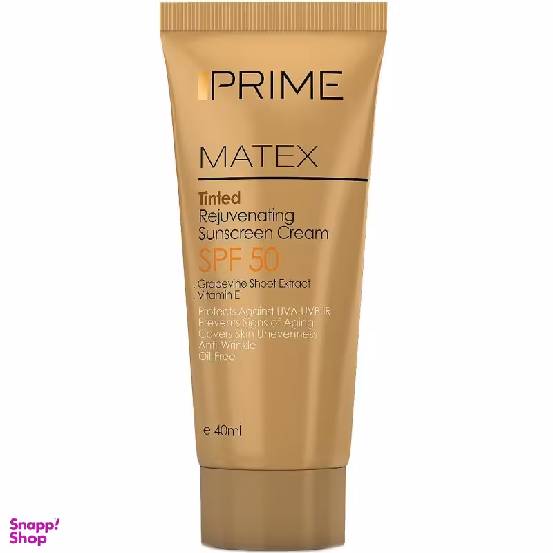 کرم ضد آفتاب پریم (Prime) مدل Matex Tinted SPF50 حجم 40 میلی لیتر