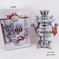 سماور 6 لیتر گازی گل سرخ مدل نرگس لبه دار ساده