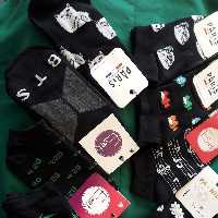 جوراب مچی نخی زمینه مشکی 