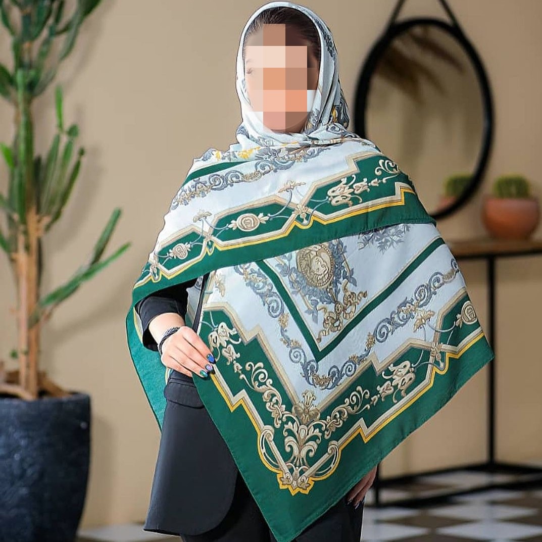 روسری سوپر نخ چاپی طرح بهشت