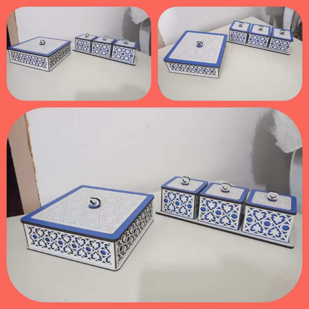 ست قندان و جا شکلاتی