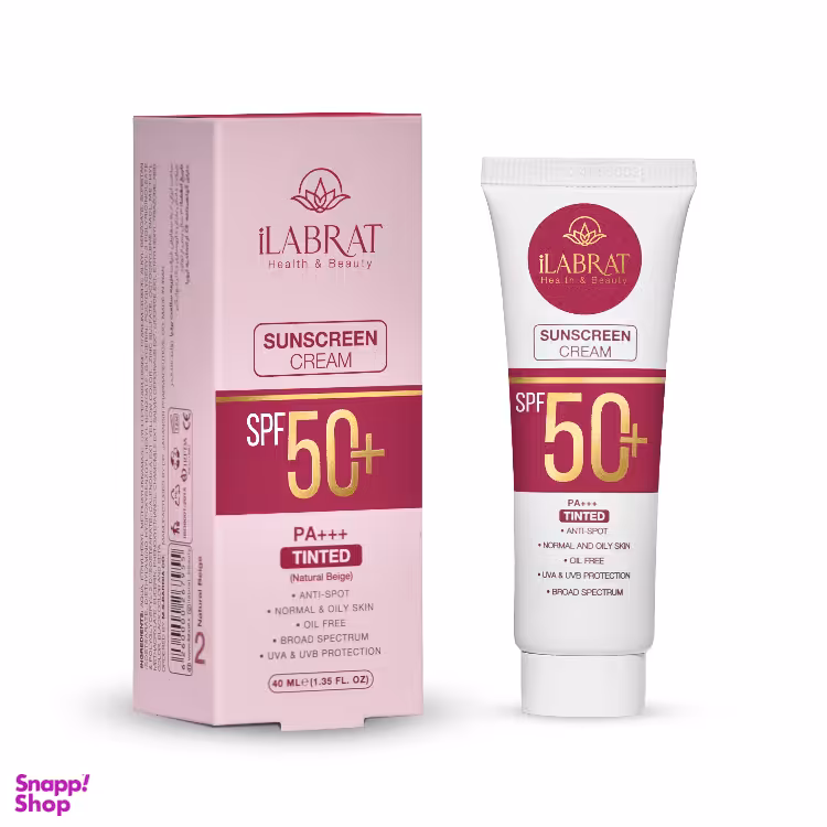 کرم ضد آفتاب رنگی ایلابرت مدل +SPF50 رنگ Natural Beige حجم 40 میلی‌لیتر