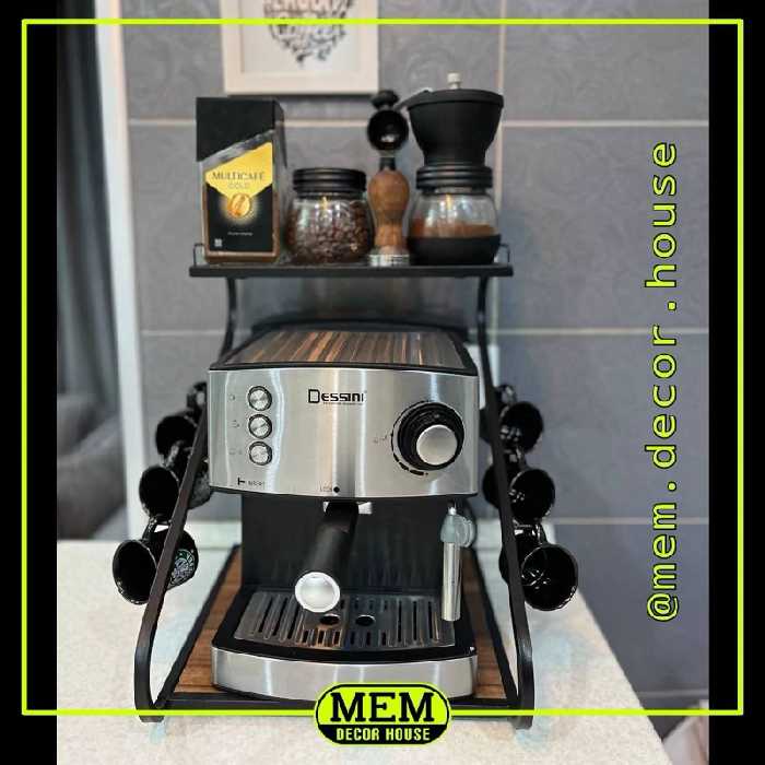 استند دستگاه اسپرسو سوفیا ابعاد طول 33 cm عرض 30 cm ارتفاع 40 cm جنس فلز و mdf روکشدار 8میل رنگ مشکی مات الکترو