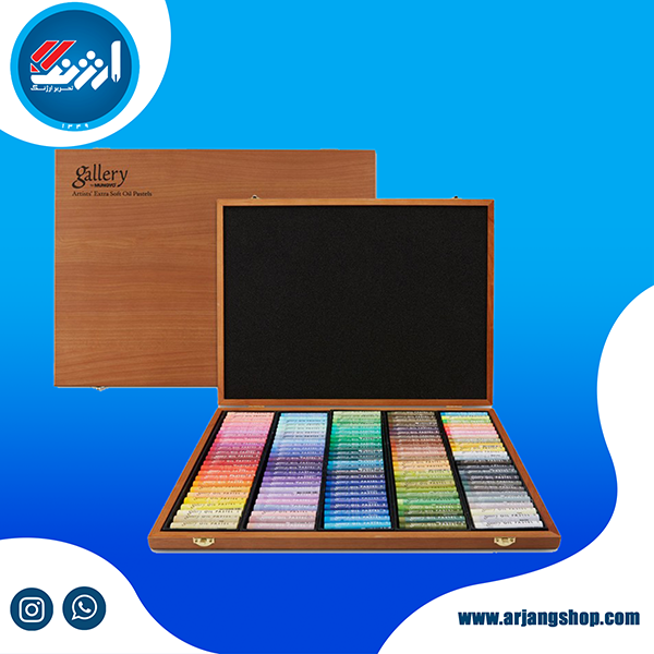 پاستل گچی گالریا 120 رنگ جعبه چوبی