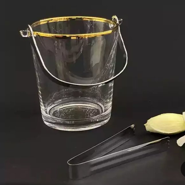 یخدان دسته استیل لب طلا