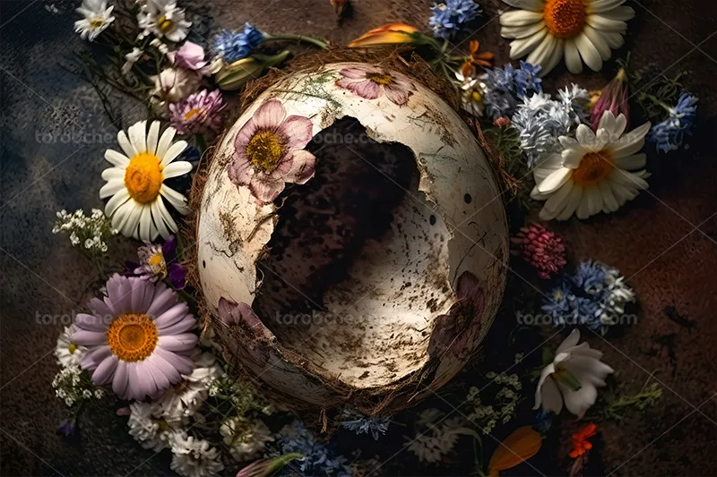 بک دراپ عکاسی کودک با گل بابونه | گرافیک با طعم تربچه