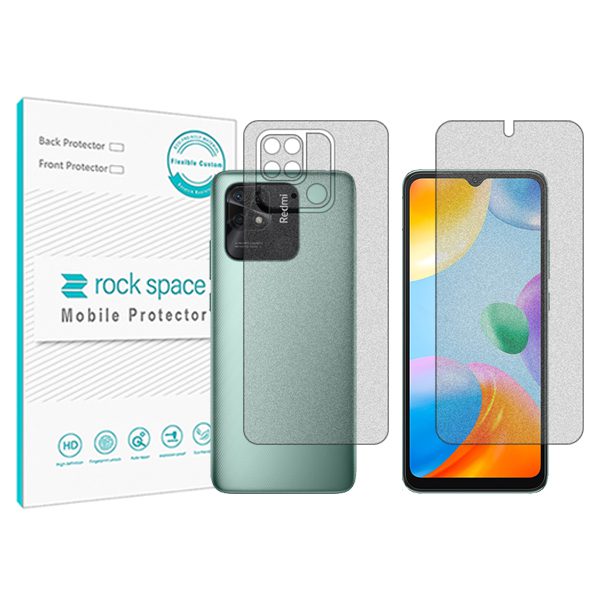 گلس صفحه نمایش و پشت گوشی شیائومی Redmi 10C مدل نانو هیدروژل گیمینگ برند راک اسپیس کدSS (کپی)