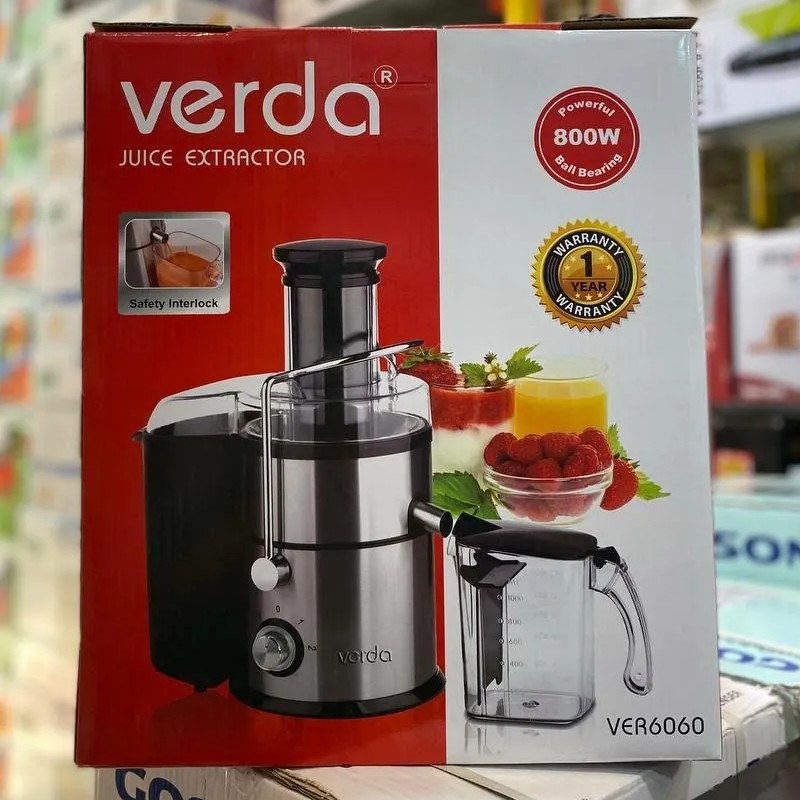 آبمیوه گیری تک کاره وردا 800 وات مدل ver6060 رنگ مشکی استیل 