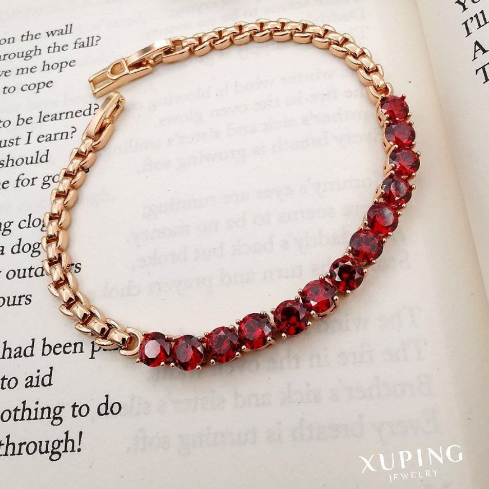 دستبند رنگ ثابت نگین کاری ژوپینگ بسیار زیبا و با دوام