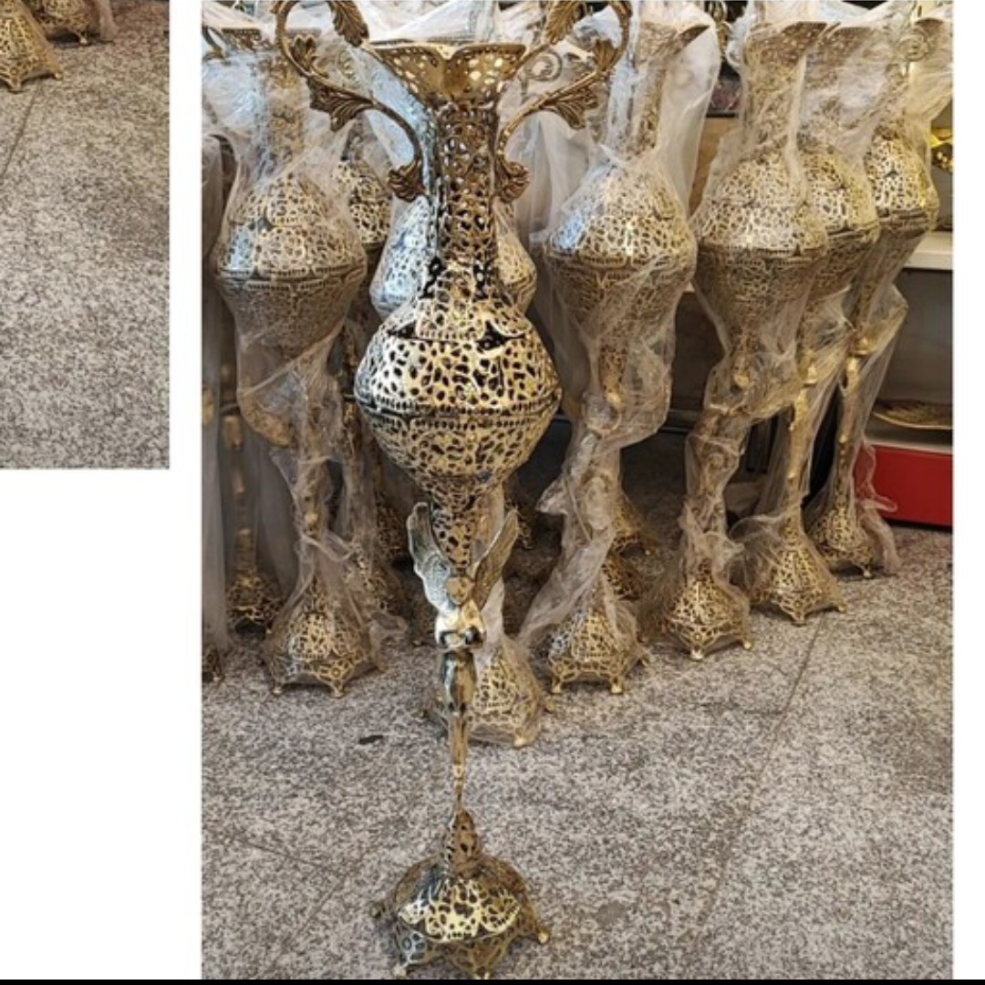 گلدان کنار سالنی برنز پایه فرشته