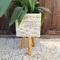 گلدان حصیری پایه دار (پس کرایه)