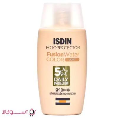 کرم ضد آفتاب رنگی ایزدین مدل فیوژن واتر fusion water حجم 50 میل