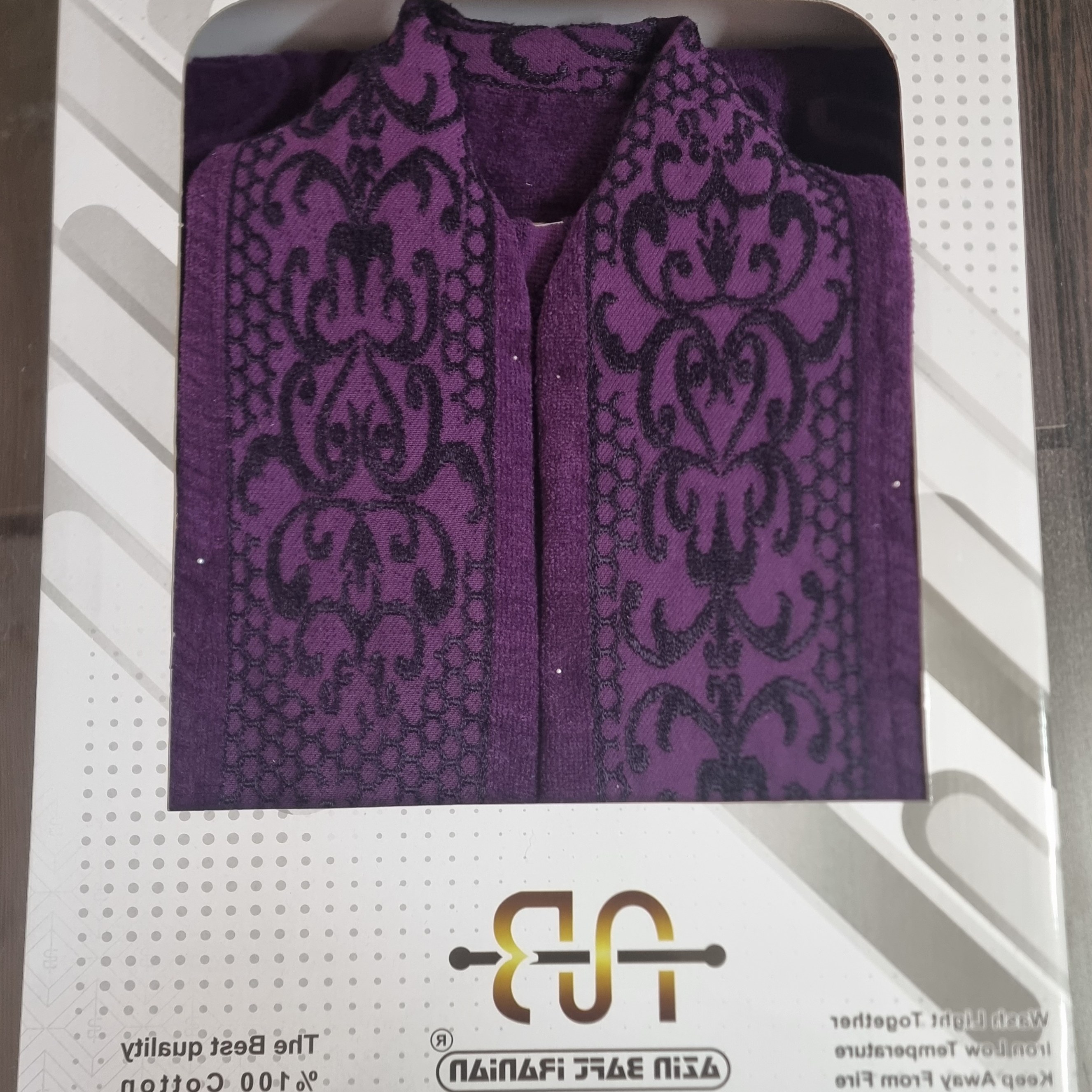 حوله تن پوش یقه ابریشم مخمل سایز125