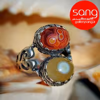 انگشتر باباقوری دو نگین اصل و معدنی