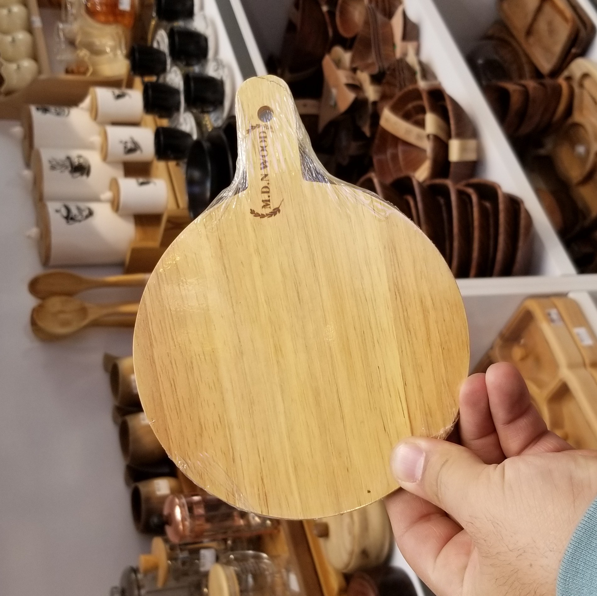 زیر لیوانی گرد بامبو دسته دار
