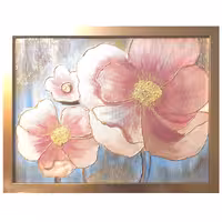 تابلو دکوراتیو آکریلیک و ورق طلا طرح گل (برجسته)