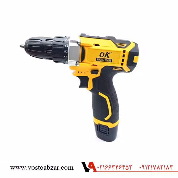 مجموعه دریل شارژی 18 ولت نشانگردار با لوازم اوکی مدل K1218