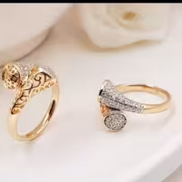 انگشتر  ژوپینگ  نگین میکرو ابکاری طلا