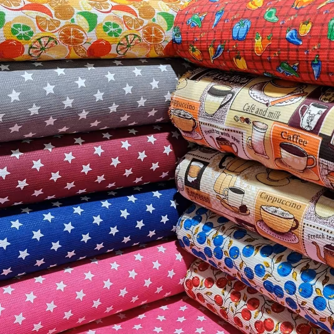 پارچه آشپزخانه پنبه دستمالی متری طرح گلدار عرض1.45متر