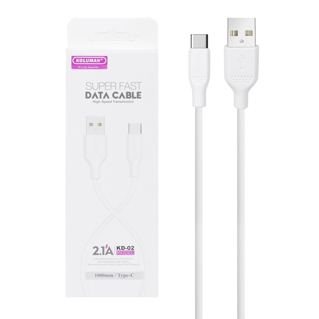 کابل شارژ USB به USB - C کلومن مدل KD-02