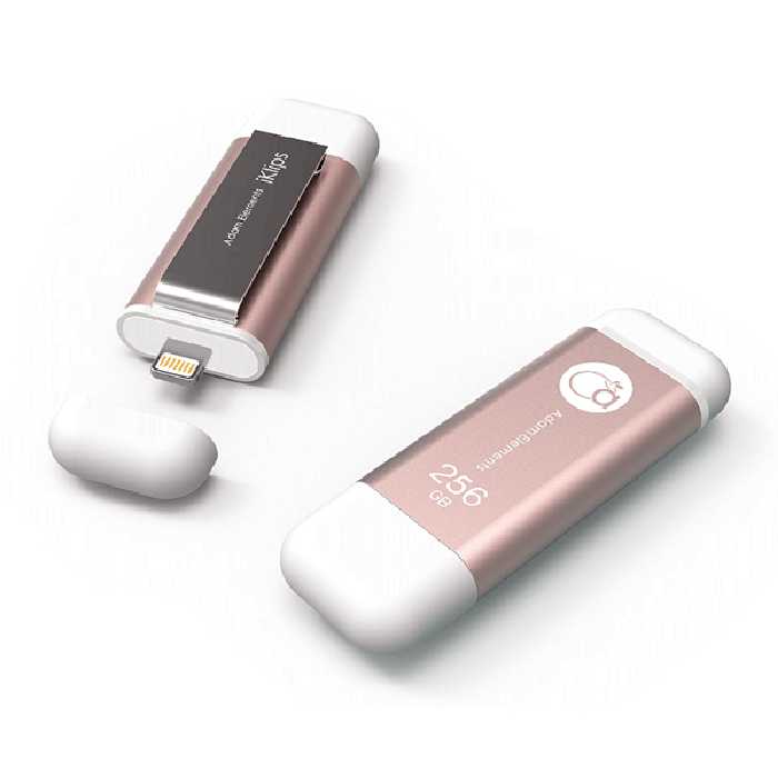 آدام المنتس فلش مموری لایتنینگ مدل iKlips با ظرفیت 256 گیگابایت رزگلد - Hiapple.ir