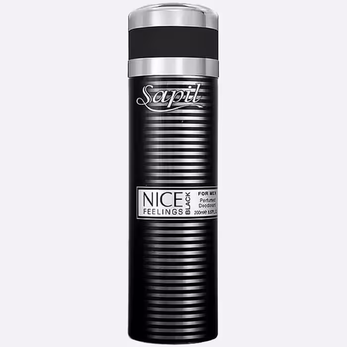 اسپری ساپیل مردانه Sapil مدل نایس بلک Nice Black حجم 200 میلی لیتر