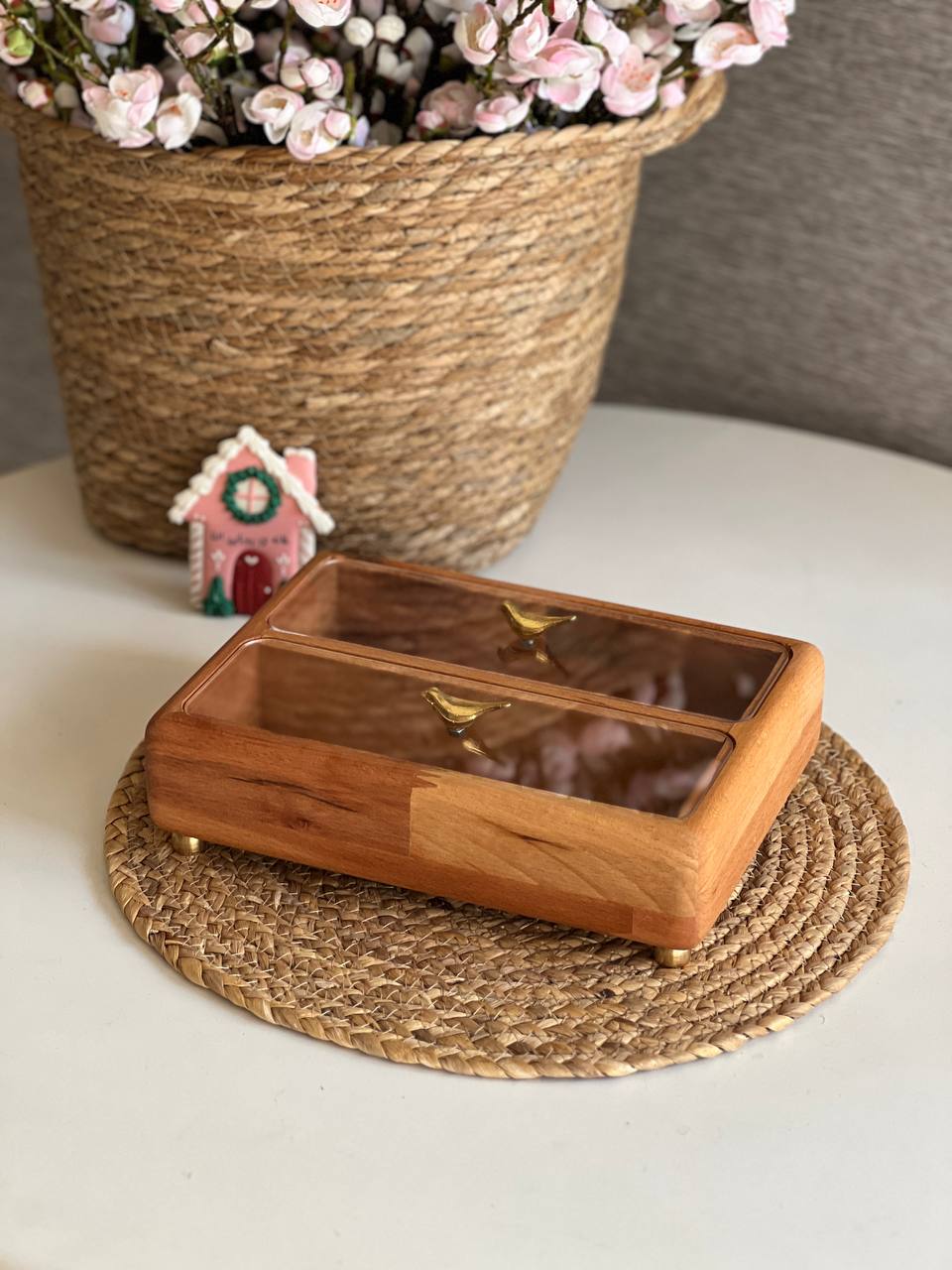 جای قاشق چنگال چوبی درب پرنده کد 11058