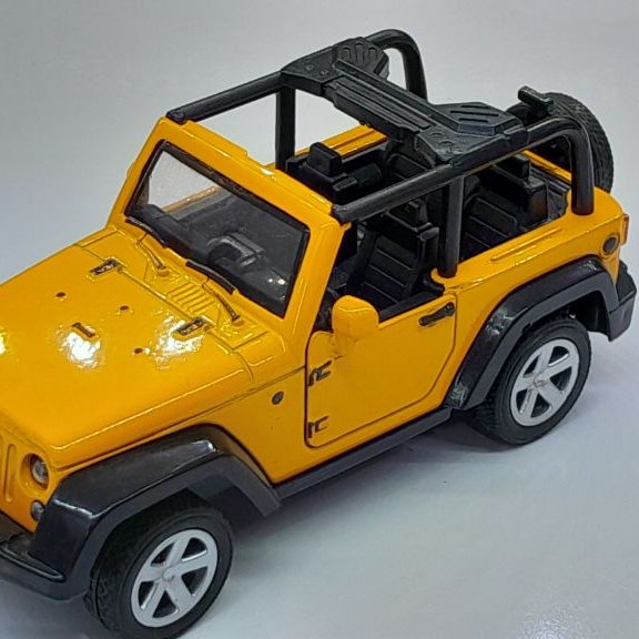 ماشین فلزی جیپ رانگلر زرد رنگ ،سایز11 سانت کوچک jeep Wrangler